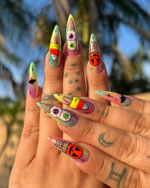 halloween nail art by jbepolished