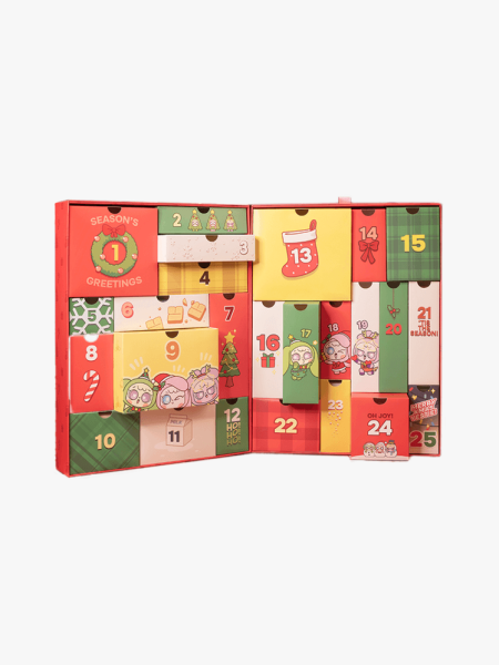 Yesstyle Y So Cereal Advent Calendar in multiple branded components on a light gray background
