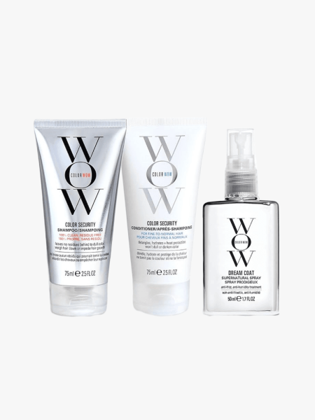 ColorWow Dream Smooth Travel Kit in multiple branded components on a light gray background